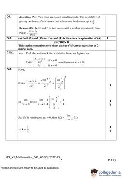 CBSE Class 12 Maths Set 3 Answer Key | PDF