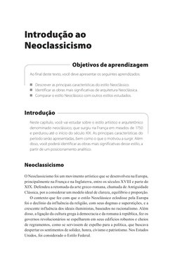 Introdução ao 
Neoclassicismo
Objetivos de aprendizagem
Ao final deste texto, você deve apresentar os seguintes aprendizados: