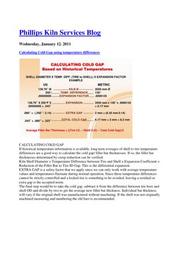 Phillips Kiln Services Blog  (http://www.kiln.com/kilnblog/)
Wednesday, January 12. 2011 
Calculating Cold Gap using temperat