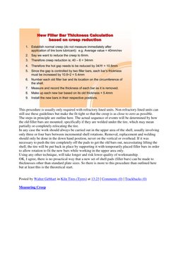 This procedure is usually only required with refractory lined units. Non refractory lined units can 
still use these guidel