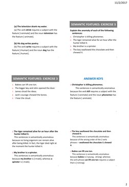 Semantics Exercises and Answer Key | PDF | Semantics | Linguistics