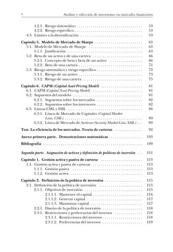 6	
Análisis y selección de inversiones en mercados financieros
4.2.1. Riesgo sistemático . . . . . . . . . . . . . . . . . .