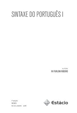 autora 
IVI FURLONI RIBEIRO
1ª edição
SESES
rio de janeiro  2016
SINTAXE DO PORTUGUÊS I
