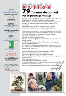 3
       3
Director:
Josep M. Miquel
josepmaria@francebonsai.com
Traducción y corrección:
Momoyo Nishiyama.
Aimée Díaz