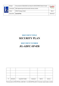 J&G Engineering Security Plan Overview | PDF
