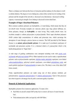 4 
 
There is a balance now between the forces of retraction and the tendency for the chains to swell 
to infinite dilution.