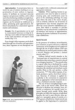CHAPTER 11 : PROPRIOCEPTIVE NEUROMUSCULAR FACILITATION 
249 
Approximation. A compression force to-
wards the axis of motion