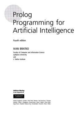 Prolog Programming For Artificial Intelligence by Ivan Bratko | PDF