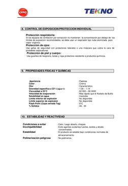 8.  CONTROL DE EXPOSICION/PROTECCION INDIVIDUAL 
 
 
Protección respiratoria: 
Si los equipos de ventilación por