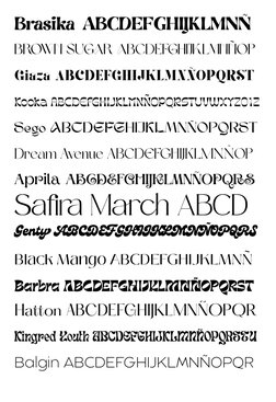 Brasika  ABCDEFGHIJKLMNÑ
Brown sugar ABCDEFGHIJKLMNÑOP
Giaza ABCDEFGHIJKLMNÑOPQRST
Kooka ABCDEFGHIJKLMNÑOPQRSTUVWXYZ012
Sego