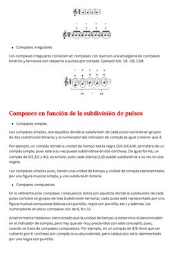Los compases irregulares consisten en compases con que son una amalgama de compases 
binarios y ternarios con respecto a puls