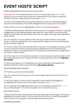 Acquaintance Party Hosting Script | PDF | Sports & Recreation | Art