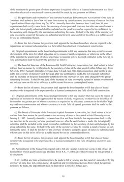 10
of the members the greater part of whose experience is required to be as a licensed subcontractor in a field
other than el