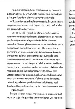 - Pero si n vi ol enci a.  Si  l os at acaramos,  l os humanos
p〇品an act i va｢ su a｢mamenl o nucl ear pa｢a de‡ ende｢se
y l a