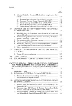 ÍNDICE	
11
Pág.
1.  Integración de los Consejos Electorales y sus procesos elec-
torales....................................