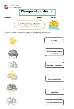 Ciencias naturales
Marina Rodríguez Aguilar
Tiempo atmosférico
Nombre: ___________________________________ Curso: ___________