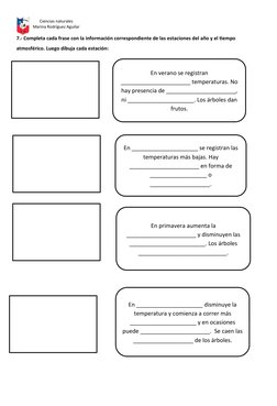 Ciencias naturales
Marina Rodríguez Aguilar
7.- Completa cada frase con la información correspondiente de las estaciones del