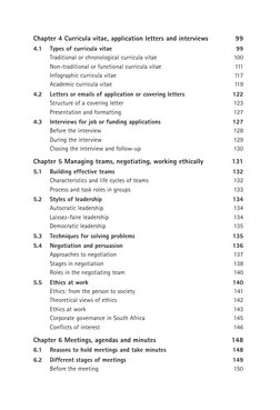 Chapter 4 Curricula vitae, application letters and interviews	
99
4.1 	 Types of curricula vitae	
99
Traditional or chronolog