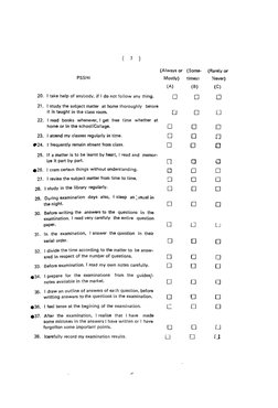 Study Habits Inventory Form.pdf Palsane & Sharma Study Habits Inventory | PDF | Question | Communication