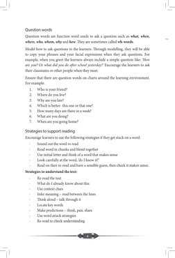 4
Question words
Question words are function word useds to ask a question such as what, when, 
where, who, whom, why and how.