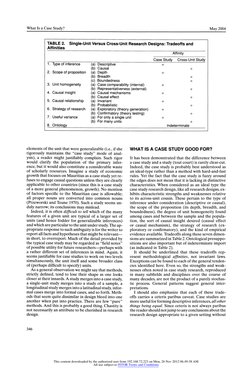 What Is a Case Study? 
May 2004 
TABLE 2. Single-Unit Versus Cross-Unit Research Designs: Tradeoffs and 
Affinities 
Affinity