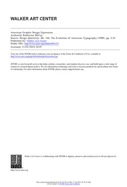 American Graphic Design Expression
Author(s): Katherine McCoy
Source: Design Quarterly, No. 148, The Evolution of American Ty