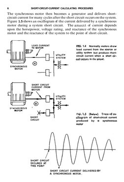 6
SHORT-CIRCUIT-CURRENT CALCULATING PROCEDURES
The synchronous motor then becomes a generator and delivers short-
circuit
