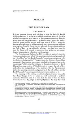 Lord Bingham on the Rule of Law | PDF | Rule Of Law | Discretion