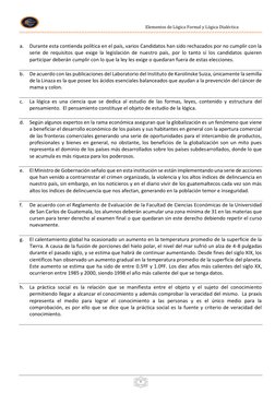 Elementos de Lógica Formal y Lógica Dialéctica 
 
 
 
6 
 
a. Durante esta contienda política en el país,