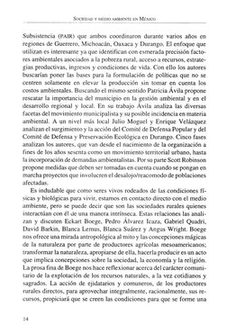 Sociedad y medio ambiente en M éxico
Subsistencia (PAIR) que ambos coordinaron durante varios años en 
regiones de Guerrero,