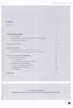 EFA UMA VEZ... - Prova Proiecliva para Crianças
8
I
8
14
33
41
41
43
45
45
45
45
55
55
56
58
72
ln,di'ce
I eresa Fagulna
gu E