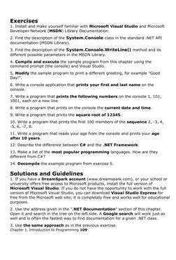 C# Programming Exercises and Solutions | PDF | C Sharp (Programming ...
