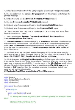 C# Programming Exercises and Solutions | PDF | C Sharp (Programming ...