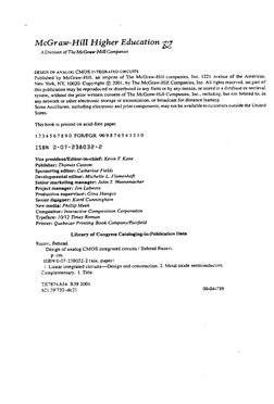 コース2つ Design of Analog CMOS Integrated Circuits - Behzad Razavi PDF | PDF