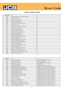 JCB Fault Code List and Descriptions | PDF | Fuel Injection | Engines