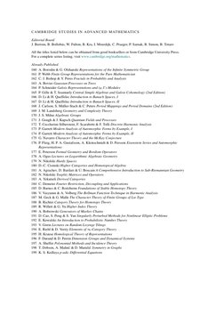 CAMBRIDGE STUDIES IN ADVANCED MATHEMATICS
Editorial Board
J. Bertoin, B. Bollob´as, W. Fulton, B. Kra, I. Moerdijk, C. Praege