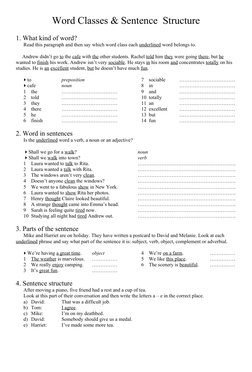 Word Classes Worksheet.pdf Word Classes Worksheet with Answers | PDF | Verb | Semantic Units