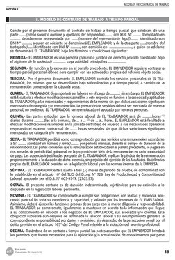 MODELOS DE CONTRATOS DE TRABAJO
SECCIÓN 1 
19
EDICIONES
CABALLERO BUSTAMANTE
5. MODELO DE CONTRATO DE TRABAJO A TIEMPO PARCIA