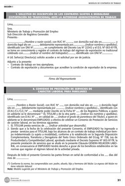 MODELOS DE CONTRATOS DE TRABAJO
SECCIÓN 1 
21
EDICIONES
CABALLERO BUSTAMANTE
7. SOLICITUD DE INSCRIPCIÓN DE LOS CONTRATOS SUJ
