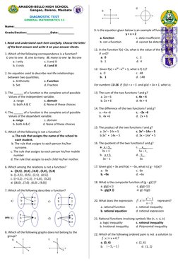 Grade 11 General Math Exam Answer Key | PDF | Exponential Function ...