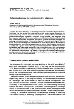 Enhancing Teaching via Constructive Alignment | PDF | Constructivism ...