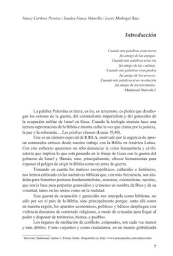7
Nancy Cardoso Pereira / Sandra Nancy Mansilla / Larry Madrigal Rajo
Introducción
Cuando mis palabras eran tierra
fui amigo