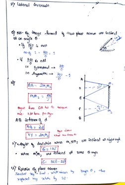 Ray Optics Formulas for Class 12 | PDF