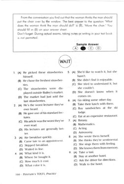 5. 
(A) She'd like to watch it, but she 
hasn't. 
(B) She didn't find it enjoyable. 
(C) She tried to understand 
ii, but 
sh