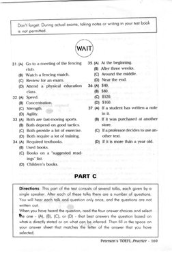Peterson's 
TOEFL Practice - 169 
Directions
: This part of the test consists of several talks, 
eoch given by a 
single spea