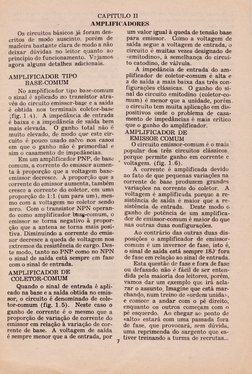 CAPÍTULO II
AMPLIFICADORES
Os circuitos bâsÍcos já. foram des-
critos de modo suscinto, Porém de
ynaríeira bastante clara de