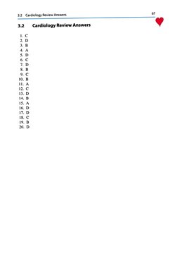 3.2 Cardiology Review Answers 
3.2 
I. C 
2. D 
3. B 
4. A 
5. D 
6. C 
7. D 
8. B 
9. C 
10. B 
I 1. A 
12. C 
13. D 
14. B