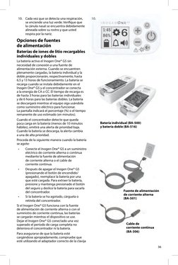 36
Cable de 
corriente continua 
(BA-306)
Fuente de alimentación 
de corriente alterna 
(BA-501)
Batería individual (BA-500)