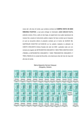 marzo del  año dos mil veinte, que contiene contrato de COMPRA VENTA DE BIEN
INMUEBLE RUSTICO, y que para entregar al interes