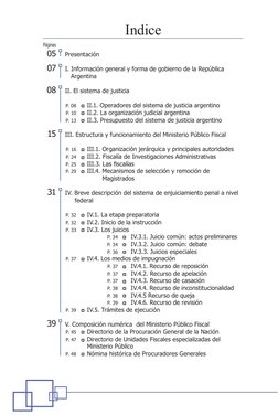 Presentación
 
I. Información general y forma de gobierno de la República  
 
  
   Argentina
 
 
II. El sistema de justici
